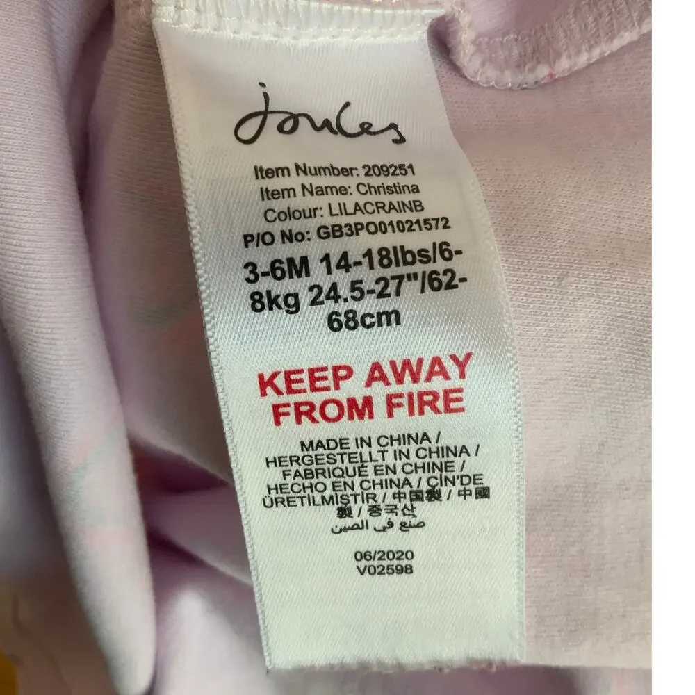 Joules Rainbow Baby Girl's Dress size 3-6‎ mo